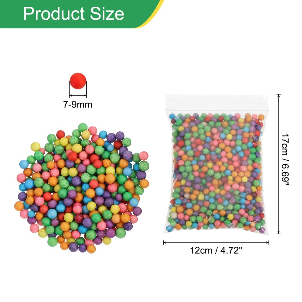 Foam Beads 7-9mm Mini Small Balls Polystyrene Beads Multicolor