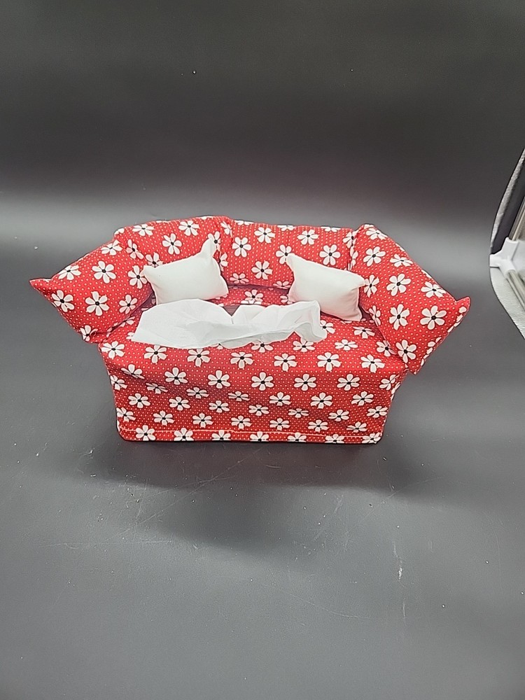 Tissue Box Cover Handmade couch With Pillows