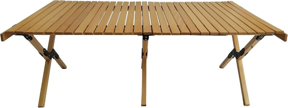 Multi Function Wooden Foldable Portable Patio Dining Table Natural Indoor Outdoo