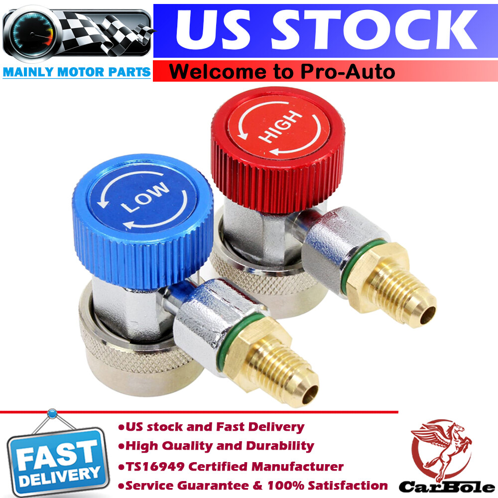 Adjustable AC Quick Coupler Connector Adapter High Low Side 1/4" SAE HVAC