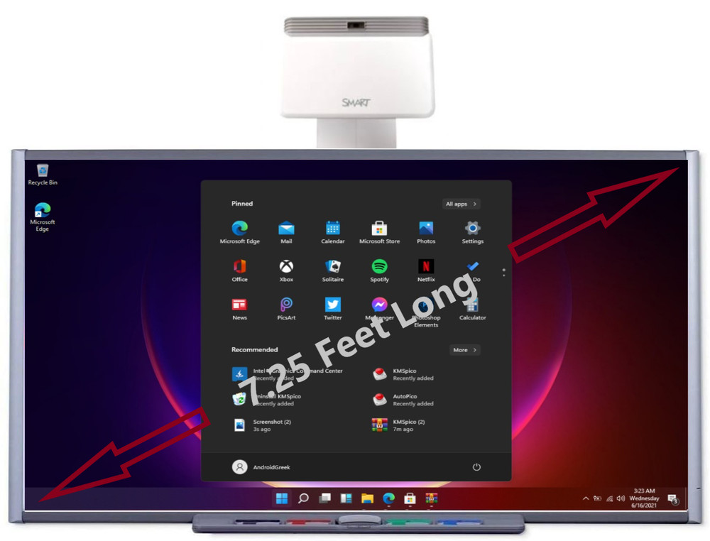 Smartboard SB685 Interactive Whiteboard (87".... 7 feet viewing angle) (Refurb)