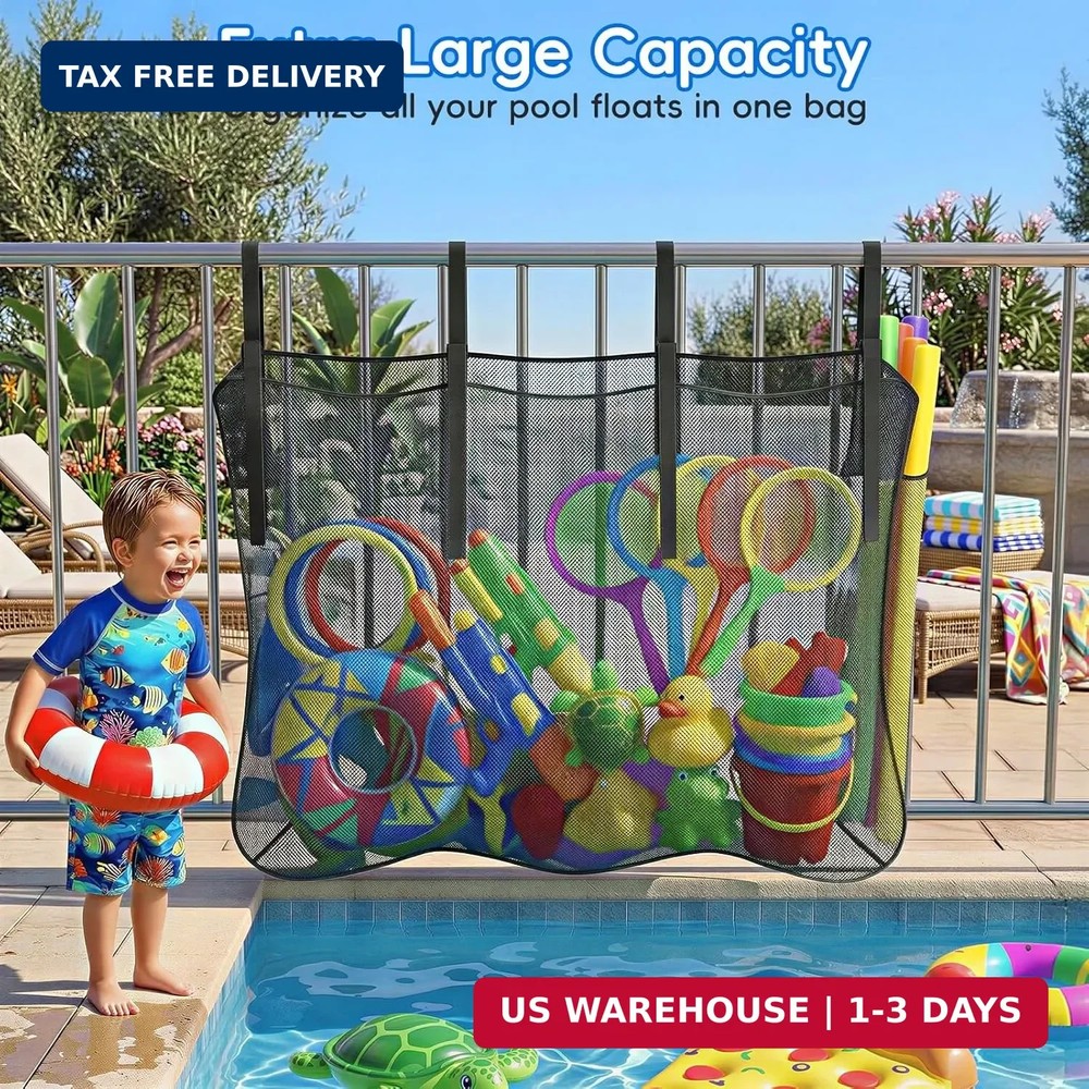 Housolution Pool Float Storage Net, 66.9'' x 15.7'' x 47.2'' Large Pool Storage