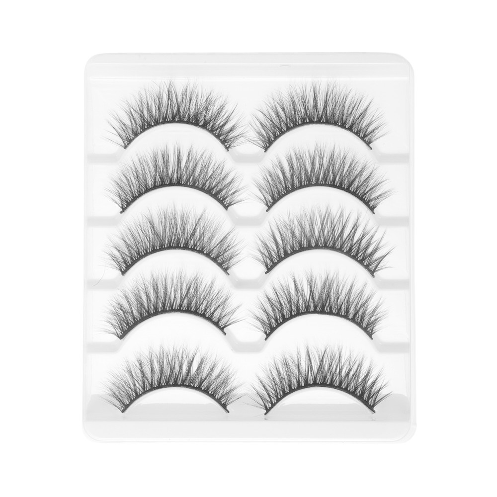 Soft 3D False Eyelashes for Makeup Black 3D-51 5 Pair