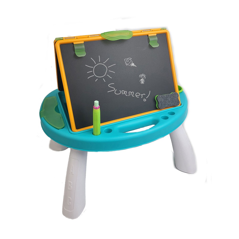 Kids 4 in 1 Foldable Art Easel Set Double Sided Whiteboard Chalkboard Boad Game