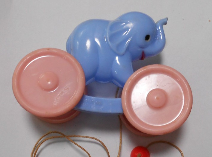 Vintage 1950s Knickerbocker Toy Co. Elephant Pull Toy