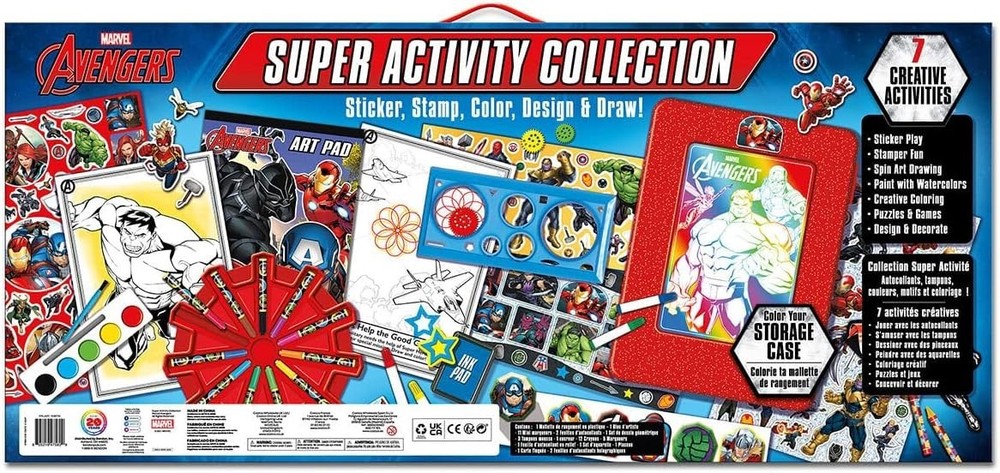Marvel Avengers Super Activity Collection Set with Mini Coloring Tools, Stickers
