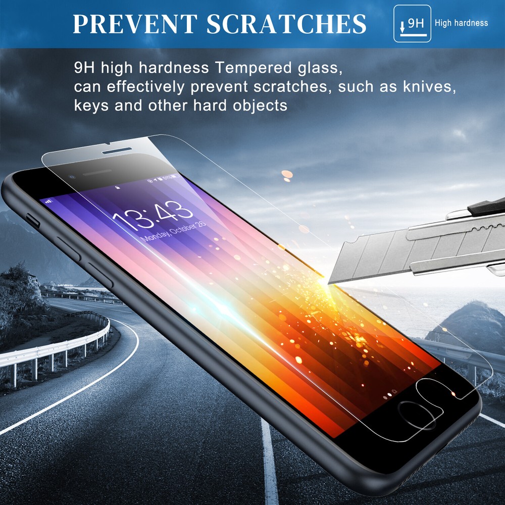 For iPhone SE 2nd,3rd Gen 2022/2020 Case Liquid Silicone Cover, Screen Protector