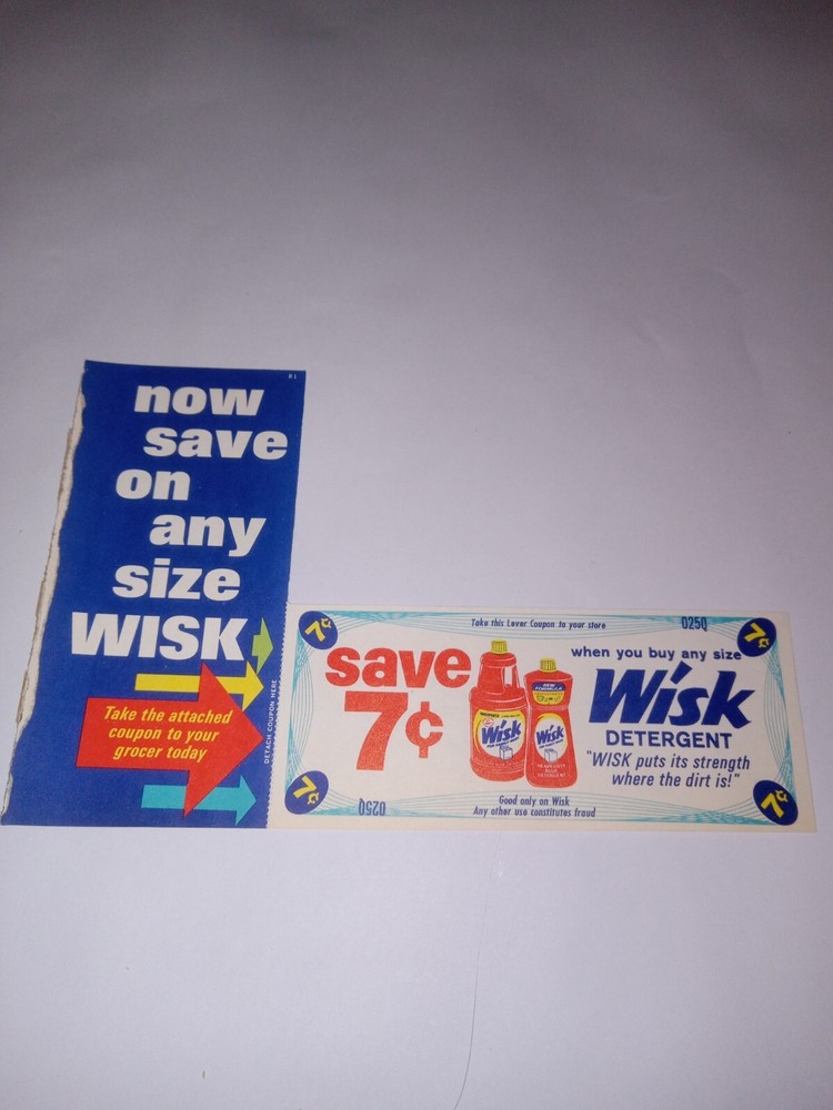 Wisk Laundry Detergent Print Advertisement 1965 Plus Coupon