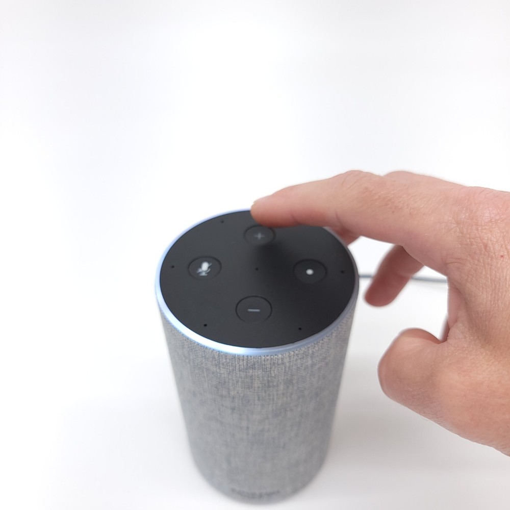 Amazon Echo 2nd Generation Smart Speaker TESTED Gray Fabric OEM Power Adapter