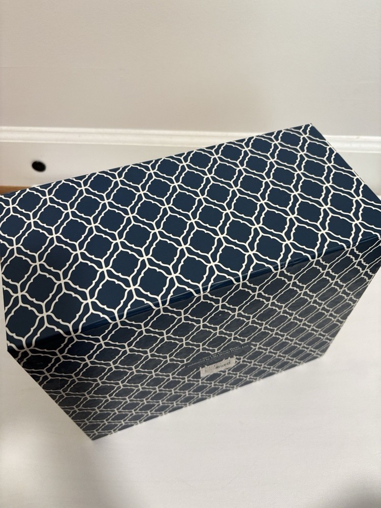 Decorative Floral Storage Box - Yellow & Navy