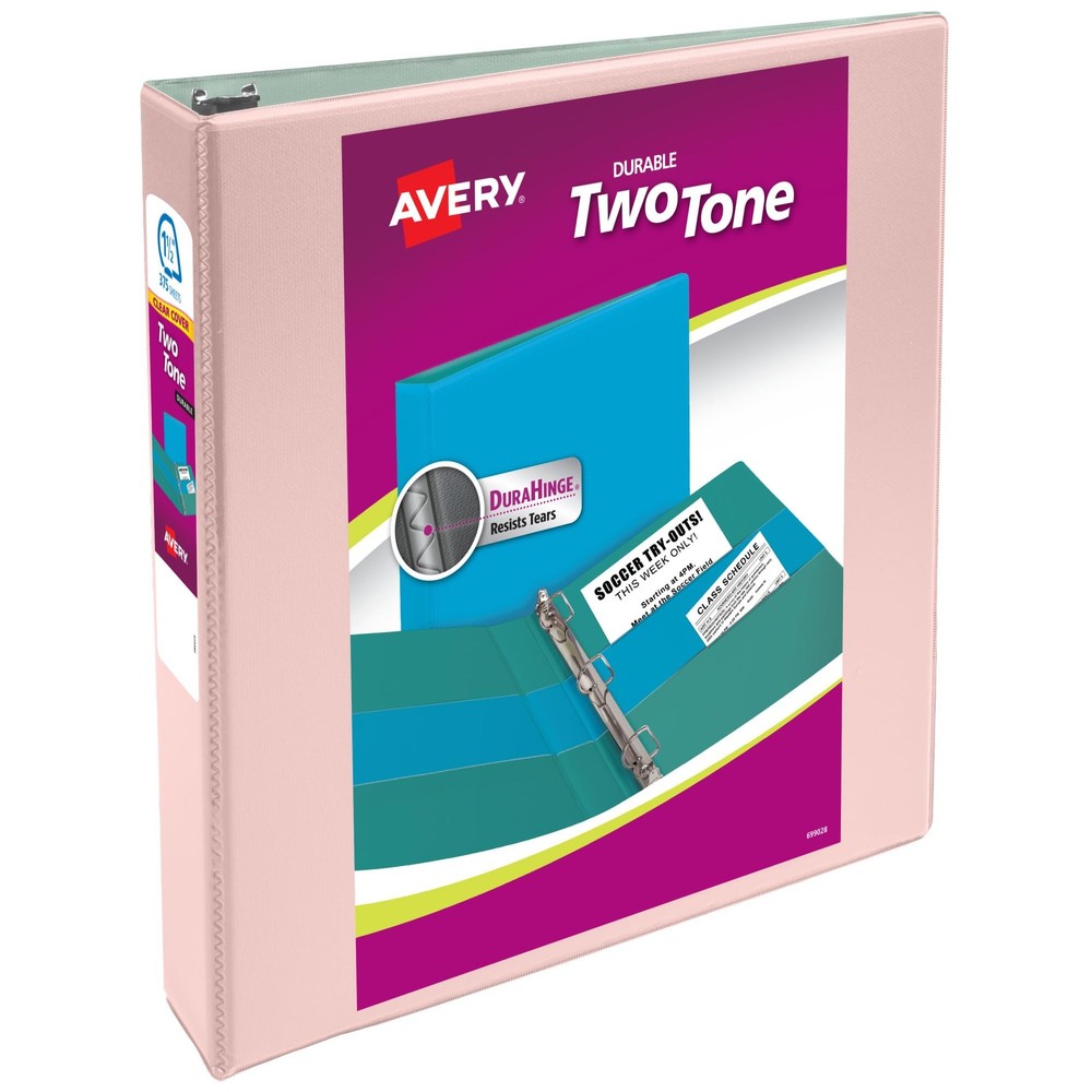 3 Ring Binder 1.5 Inch Slant D-Ring Durable View Two-Tone Organizer