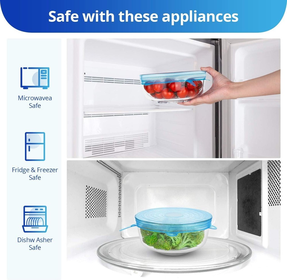 Silicone Stretch Lids Zero Waste Reusable Silicon Container Lid Covers Leftover