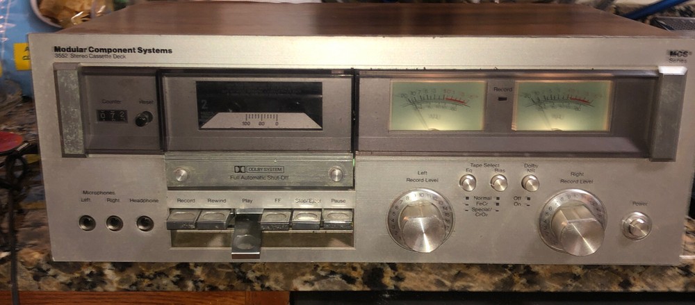 Vintage MCS Modular Component Systems 3552 Stereo Cassette Deck Wood Grain