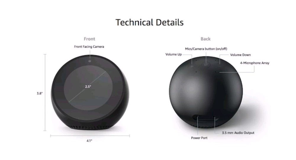 Echo Spot - Smart Alarm Clock with Alexa Black