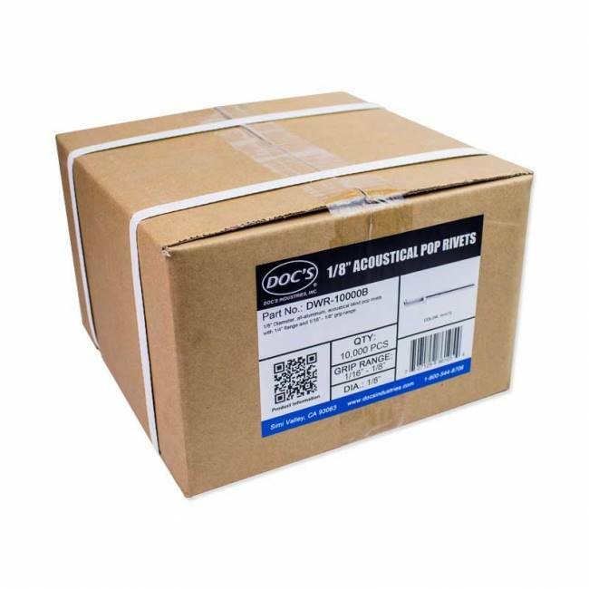 Doc's Industries 1/8″ Acoustical Pop Rivets White – 10,000 Pack