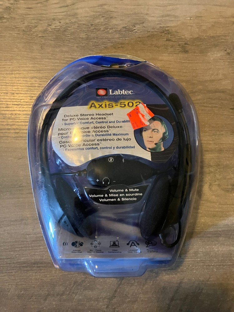Labtec Axis-502 Headset With Boom Microphone Gaming PC Computer