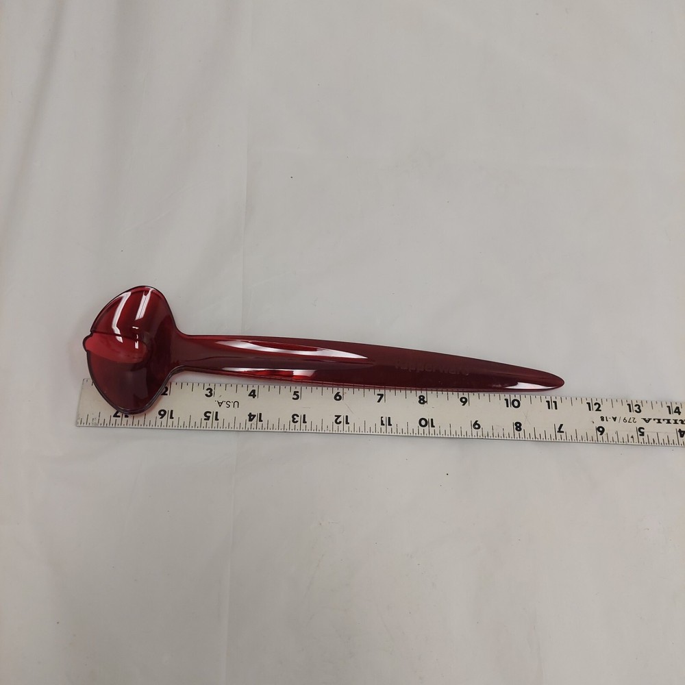 Tupperware Salad Server Set Fork Spoon Clear Red Acrylic mid century modern