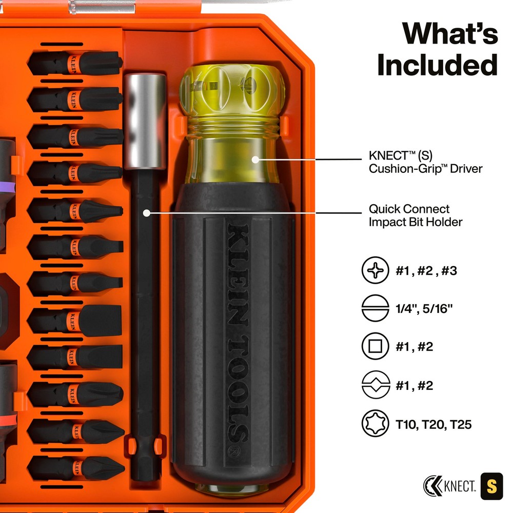 Klein Tools 65302KNECT KNECT Pass-Through and Impact Socket Set, SAE and Metric