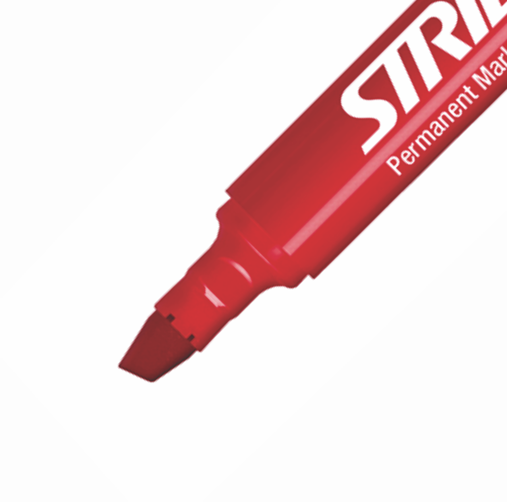 Stride StrideMark Tank Permanent Marker, Broad Chisel Tip, Red, 12/Pack