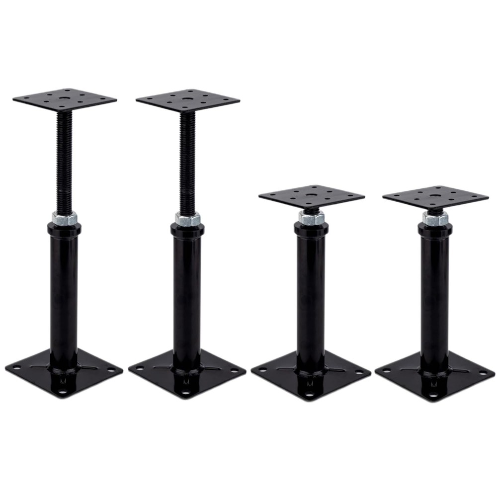 4 Pack Adjustable Support Jack for Floor, Post, Deck Foundation, RV Black