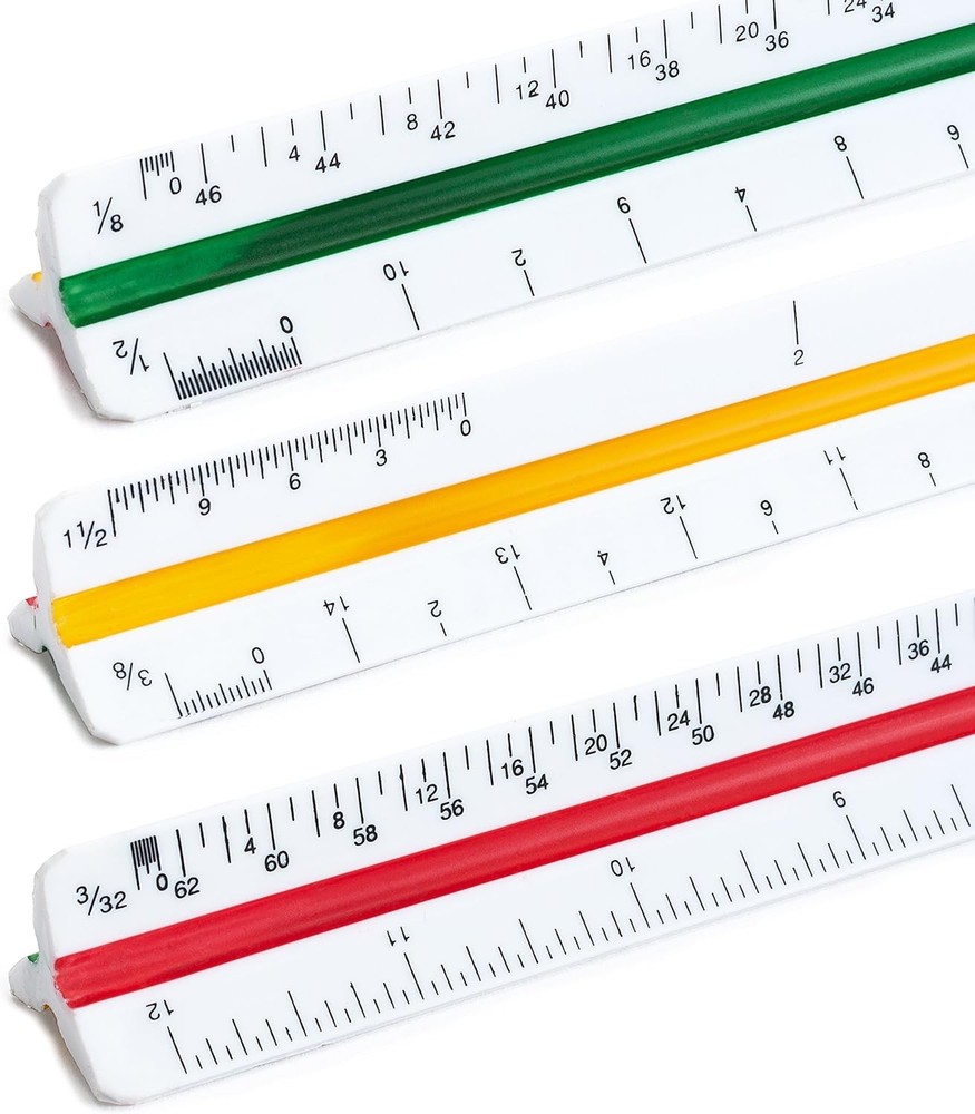 Mr. Pen Architectural Triangular Ruler Set with 12 Inch Triangular Scale, 11 Inc