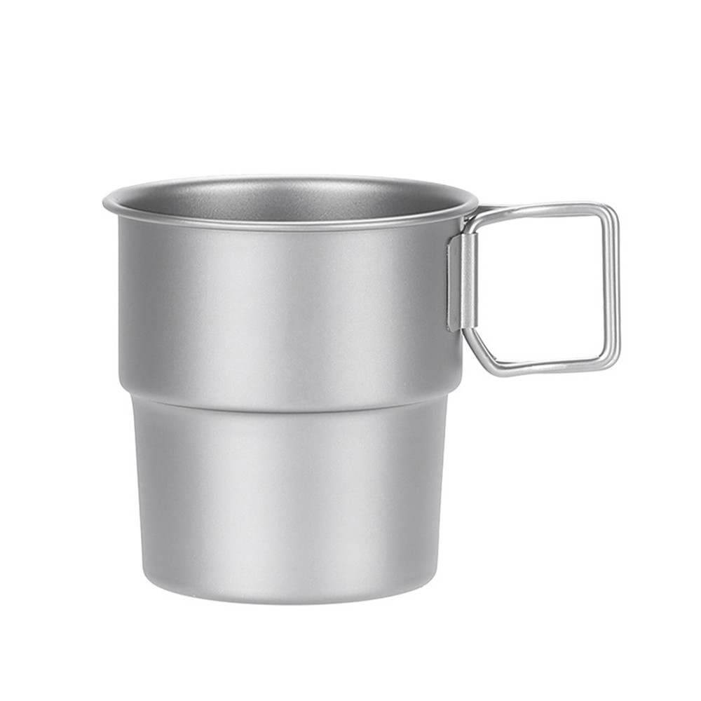Stackable Coffee Mugs Titanium Camping Cups 300ml Foldable Handle Outdoor Y ZPKI