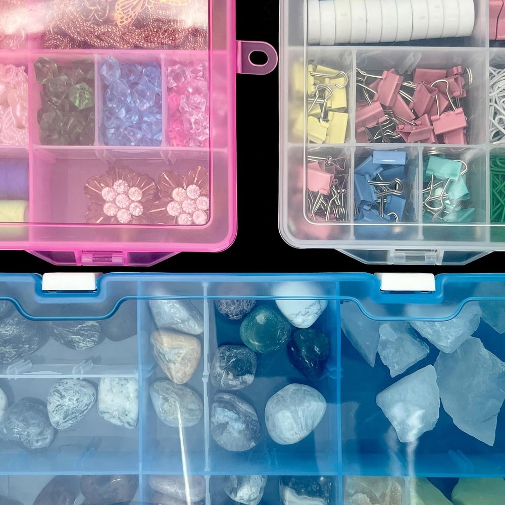 Plastic Organizer Container Storage Box Adjustable Divider Removable Grid Com...