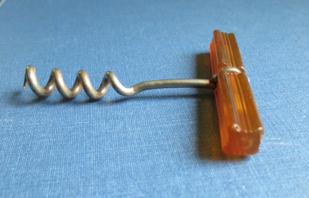 SMALL OLD CORKSCREW with BAKELITE HANDLE