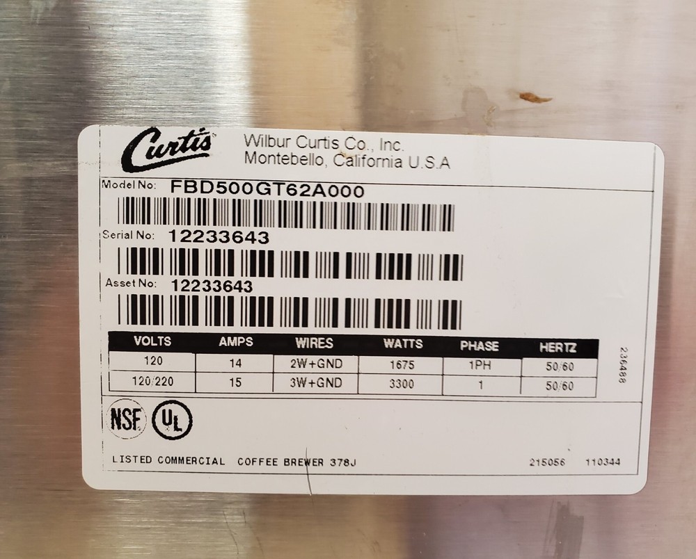 USED Curtis D500/D60GT Coffee Maker