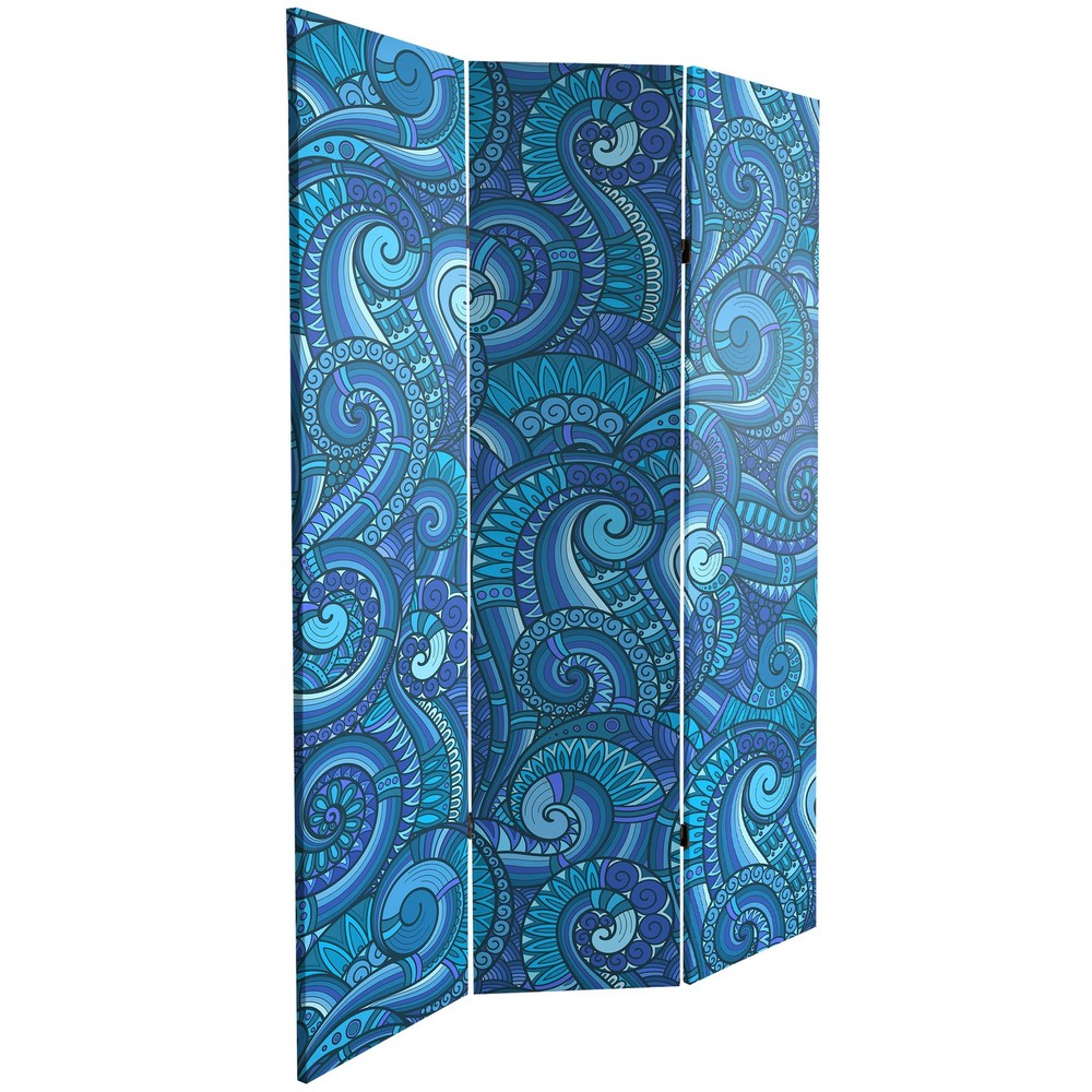 6 ft. Tall Double Sided Psychedelic Wallpaper Canvas Room Divider