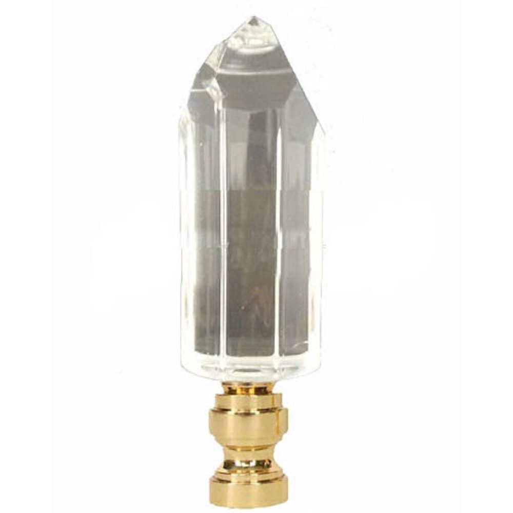 3 1/4" ACRYLIC OCTAGONAL LAMP SHADE FINIAL WITH SOLID BRASS  BASE #49
