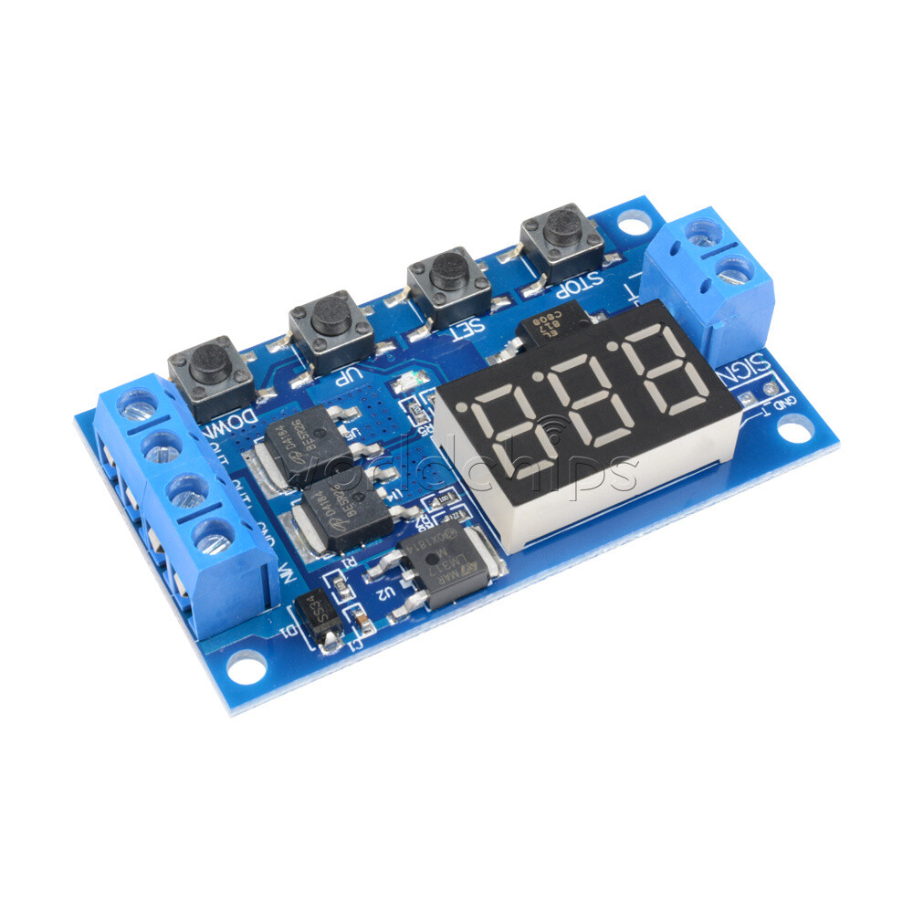 12V/24V Digital Tube Dual MOS Trigger Cycle Timer Delay Controller Control Board
