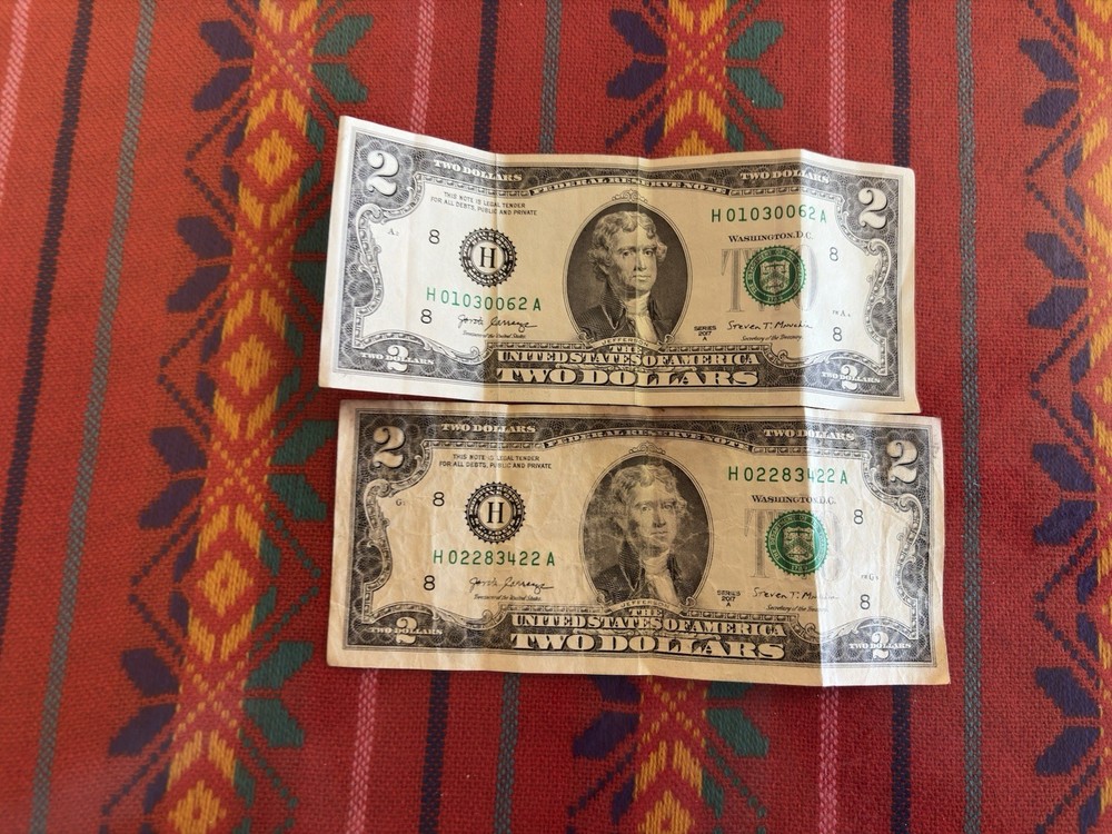 Thomas Jefferson $2 dollar bills