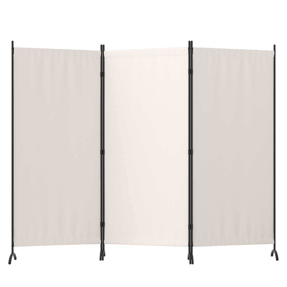 White 3 Panel Room Divider Privacy Screen Portable Folding Partition for Office