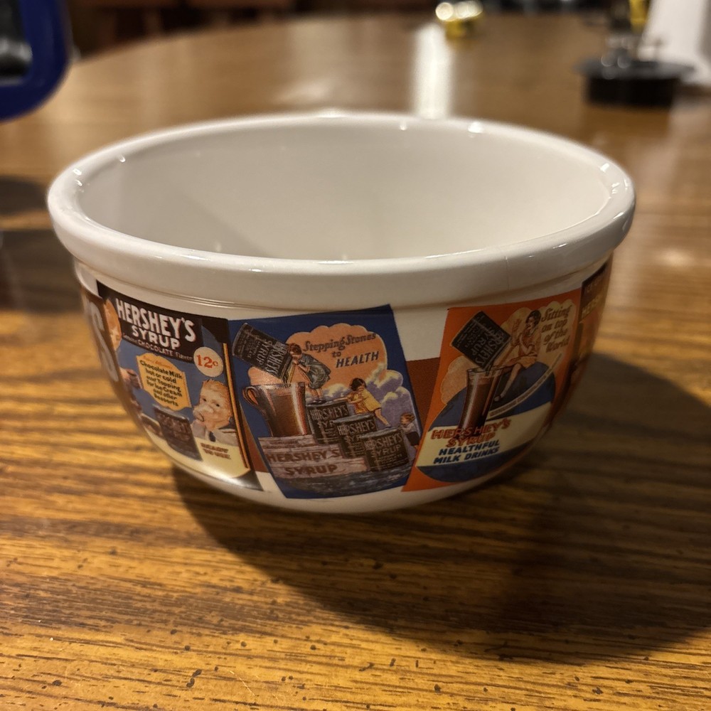 Hershey's chocolate syrup Bowl ice cream cereal Ceramic