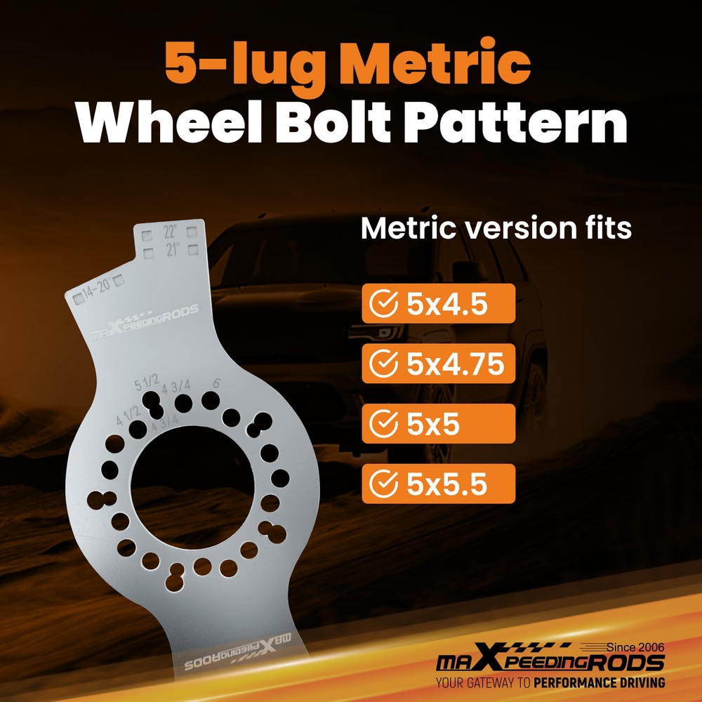 Wheel Fitment Testing Tool Tire Size For Test Measuring Mockup 5-Lug Pattern