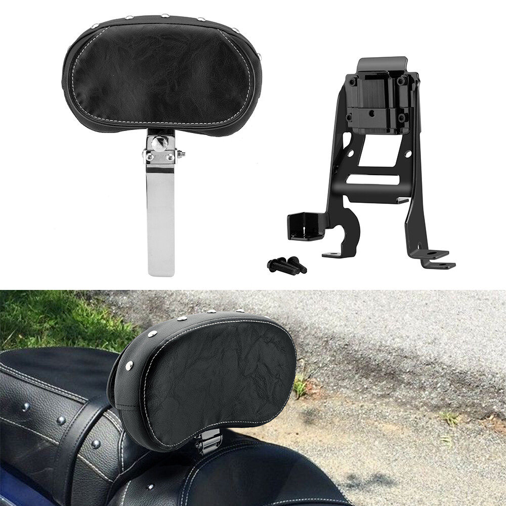 Plug-In Adjustable Studded Driver Backrest w/Mount Bracket For Indian Chieftain
