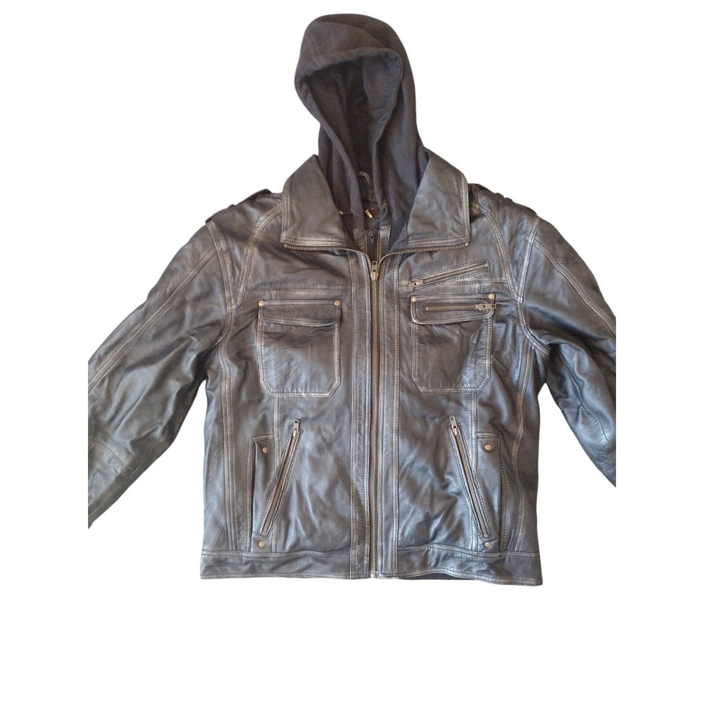 Custom Bilt Drago Leather Motorcycle Jacket - XL - Distressed Biker Armor