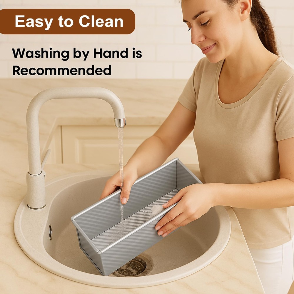 2-Pack Pullman Loaf Pan with Lid –Includes Two Size 13 * 5" & 8.4 * 4.8" Loaf...