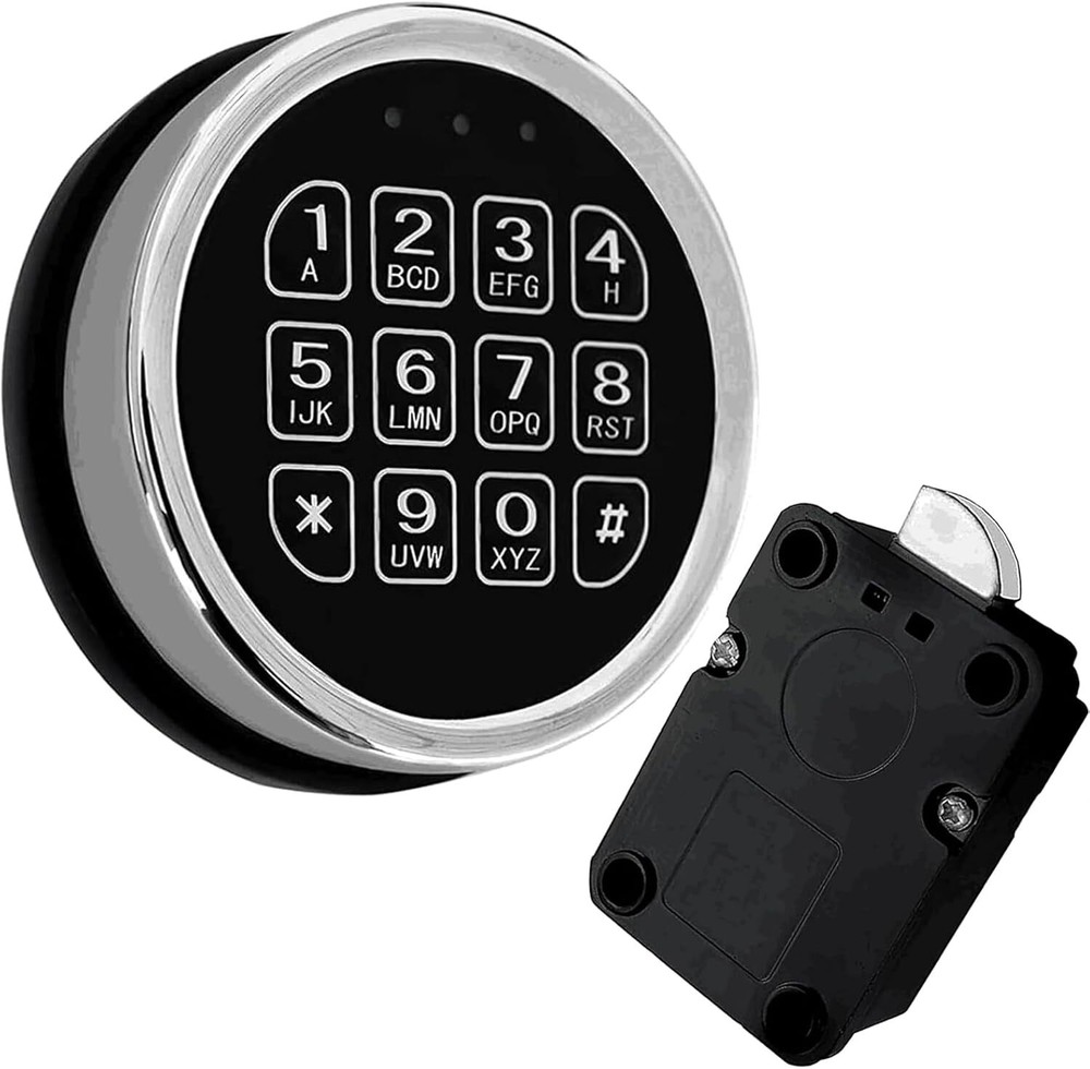 Gun Safe Lock Replacement Electronic Chrome Keypad with Swing Bolt Lock