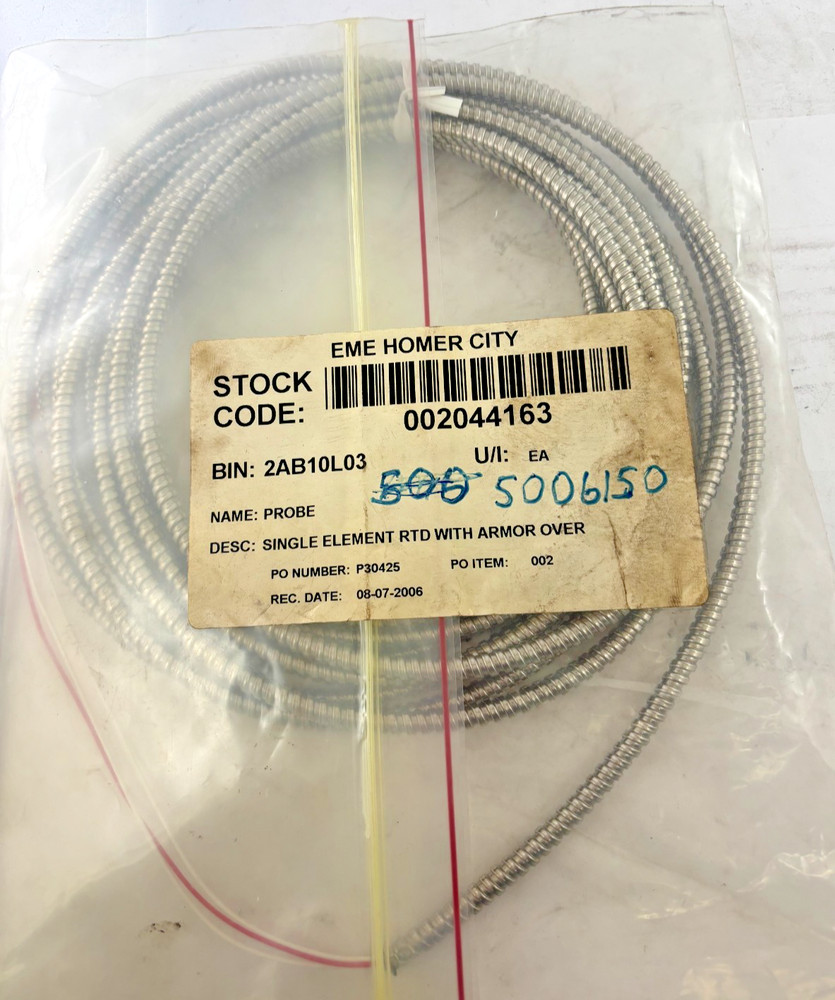 Single Element RTD Sensor – Armored Temperature Probe / Industrial