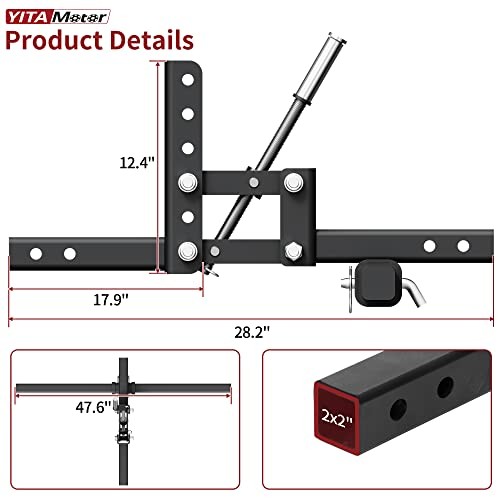 Manual Implement Lift 1-Point Lift System 50 Inches Width ATV Implement Lift