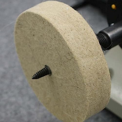 ??? ?? 8'' Hard Wool Felt Buffing Wheel - 5/8'' Arbor Hard Wool Felt Wheel