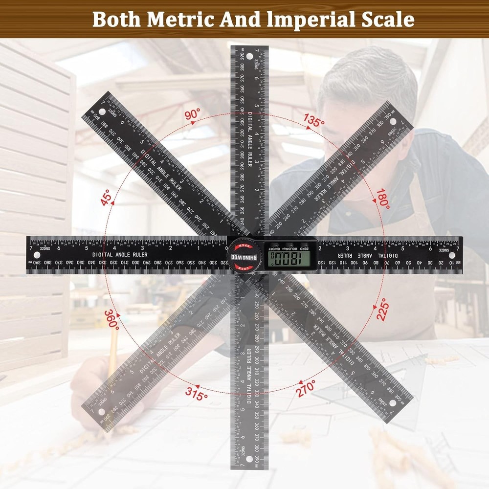Digital Angle Finder Protractor with 7-Inch Ruler – Effortless Precision for ...