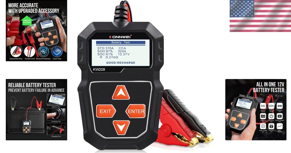 Compact Car Truck Battery Load Tester - 12V Starter Analyzer