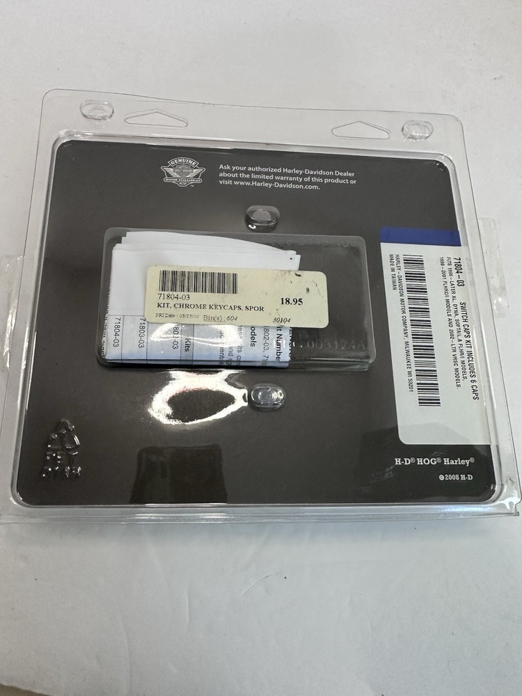 HARLEY DAVIDSON New OEM Chrome Switch Cap Kit 71804-03
