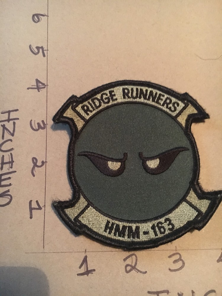 USMC Marine Medium Helicopter Squadron HMM-163 subdued patch 6/1/25 hook & loop
