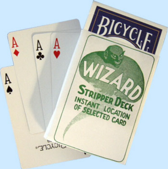 WIZARD STRIPPER DECK - BLUE BICYCLE - WITH INSTRUCTIONS FOR 6 TRICKS.