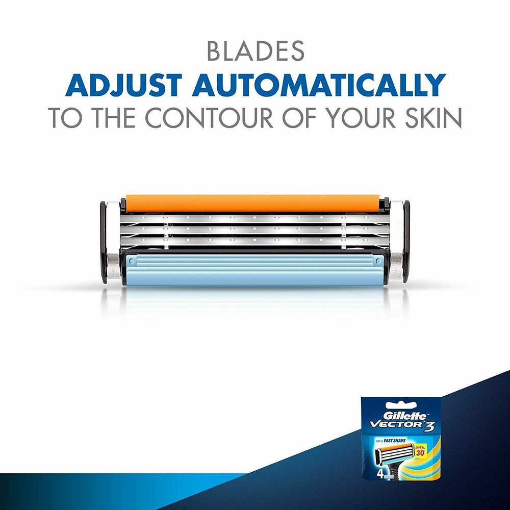 Gillette Vector3 Blades ft Sensor 3 Razor Replacement Refill Cartridge Shaver