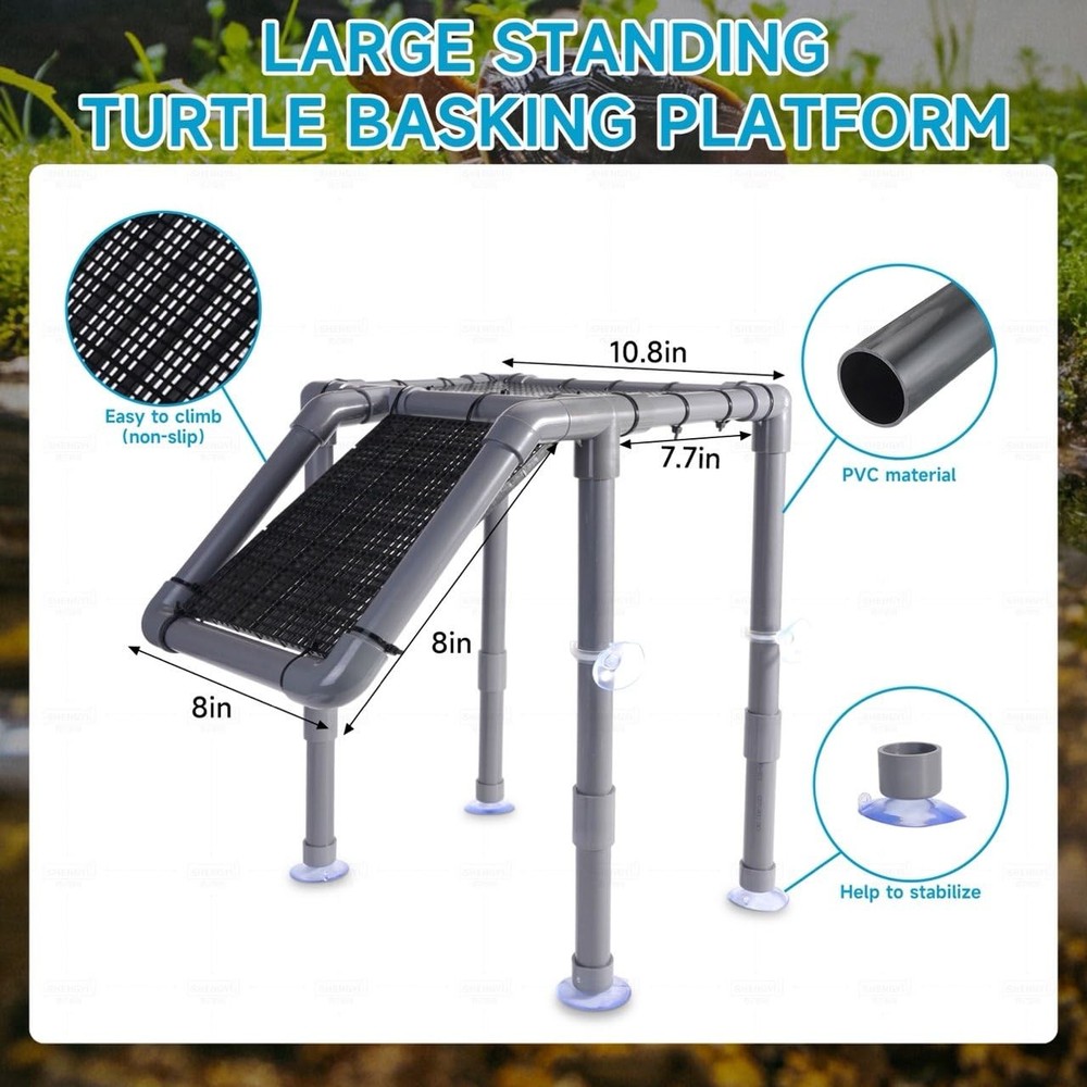 Large Standing Turtle Basking Platform With Ramp 12 Inch Width Resting Area
